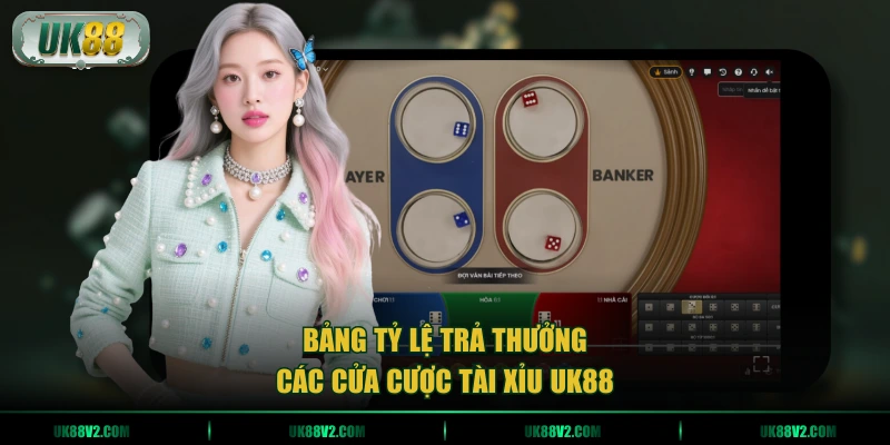 Bảng tỷ lệ trả thưởng các cửa cược tài xỉu UK88